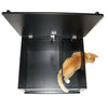 Interior panel keeps litter contained litter box storage chest