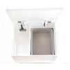 white litter box enclosure with top opening for easy cleaning