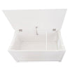 white litter box enclosure with top opening for easy cleaning